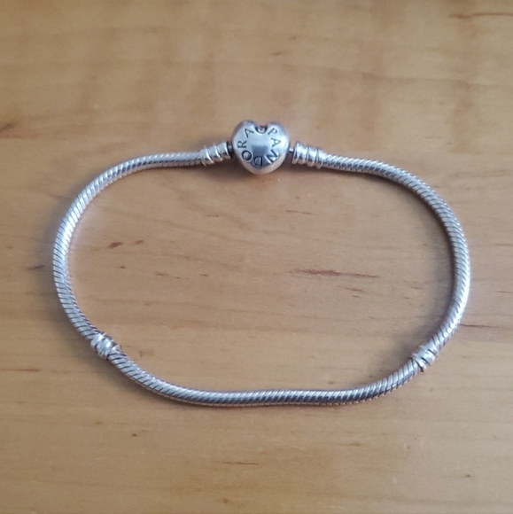 Pandora ALE S925 Snake Chain Heart Clasp Bracelet 8" - Picture 1 of 9